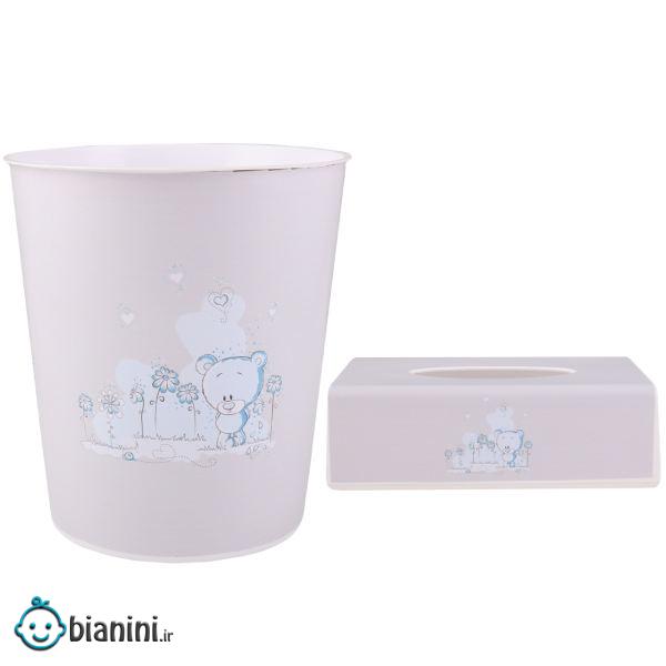 کاور دستمال کاغذی و سطل کودک طرح خرس کد 1166
