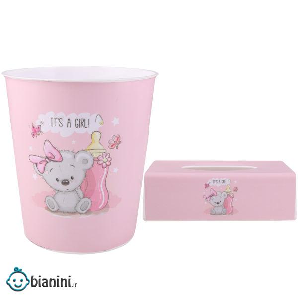 کاور دستمال کاغذی و سطل کودک طرح خرس کد 4041 کاور دستمال کاغذی و سطل کودک طرح خرس کد 4041