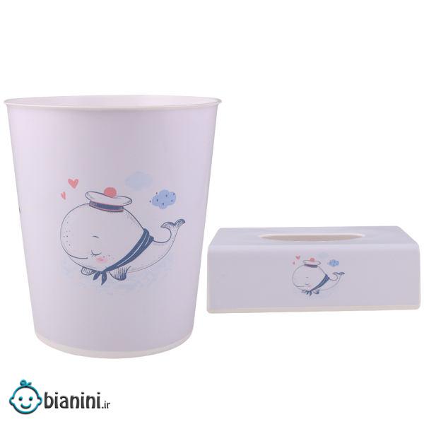 کاور دستمال کاغذی و سطل کودک طرح نهنگ ملوان کد 2039 کاور دستمال کاغذی و سطل کودک طرح نهنگ ملوان کد 2039
