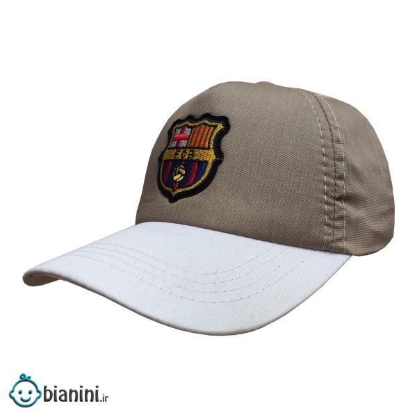  کلاه کپ پسرانه طرح بارسلونا کد 30401 رنگ کرم