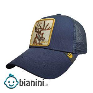 کلاه کپ پسرانه طرح گوزن کد PT-30431 رنگ سرمه ای