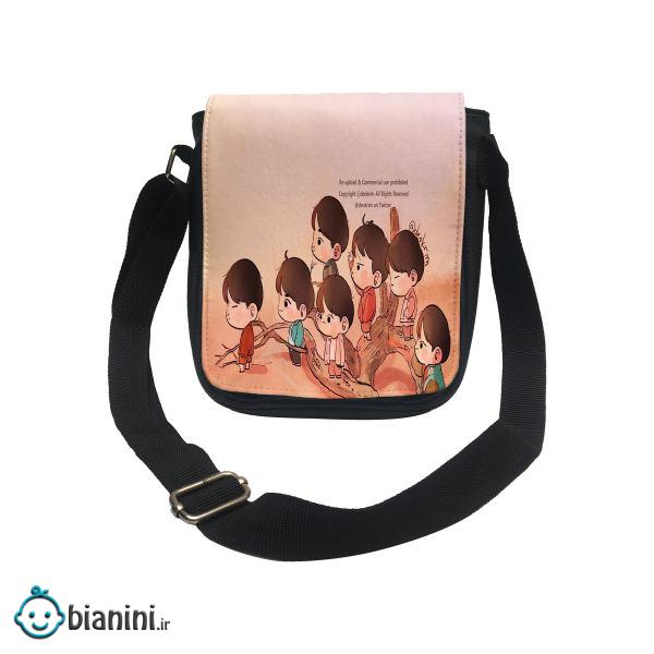 کیف دوشی دخترانه طرح bts کد d126
