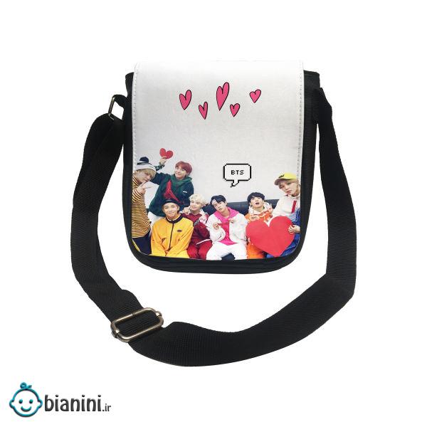 کیف دوشی دخترانه طرح bts کد d136