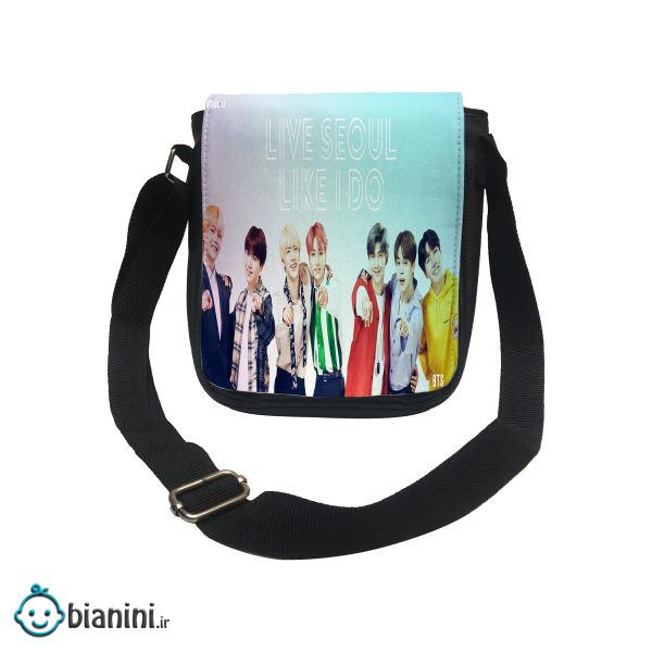 کیف دوشی دخترانه طرح bts کد d171