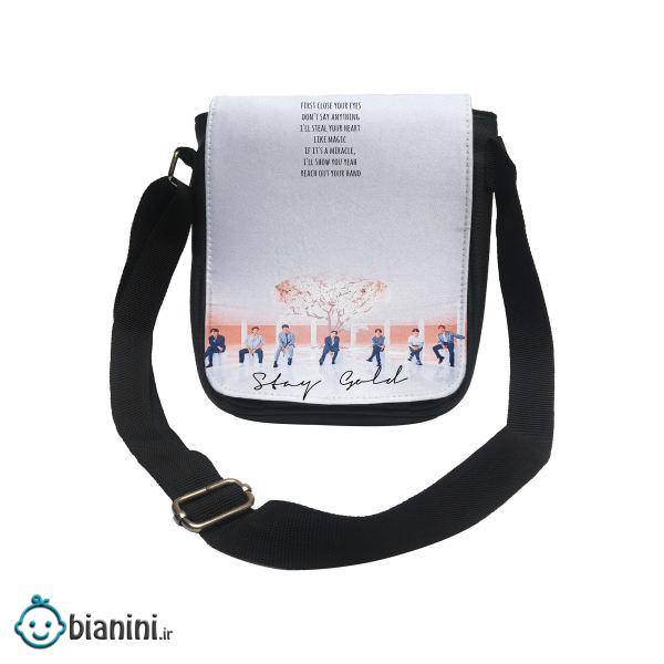 کیف دوشی دخترانه طرح bts کد d187