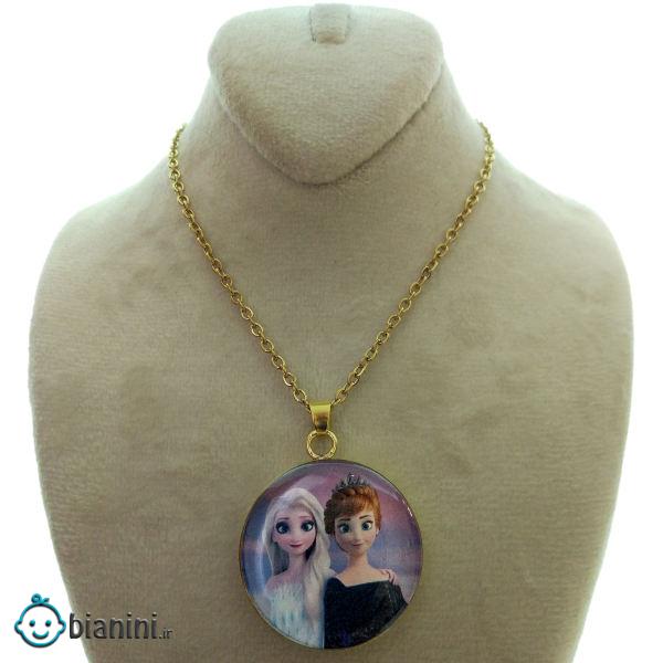گردنبند دخترانه طرح السا و آنا کد 133