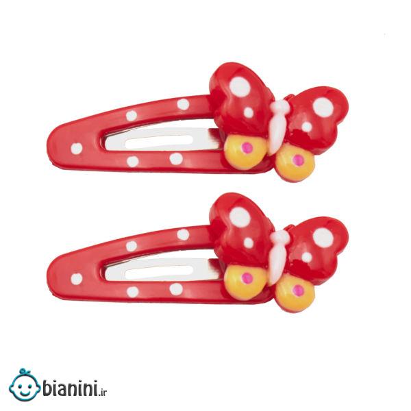 گیره مو دخترانه طرح پروانه مدل a03 بسته 2 عددی