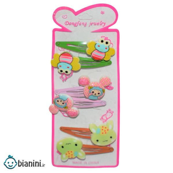 گیره مو دخترانه مدل Mouse & Bee مجموعه 6 عددی