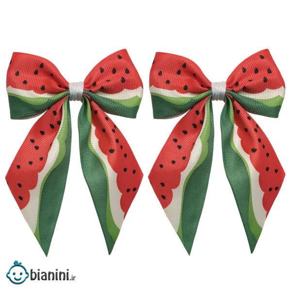 گیره مو دخترانه مدل هندوانه کد 0256 بسته ی 2 عددی